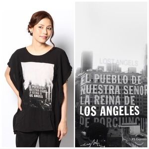 LOVE NAIL TREE 8Th Edition Los Angeles Black Tee